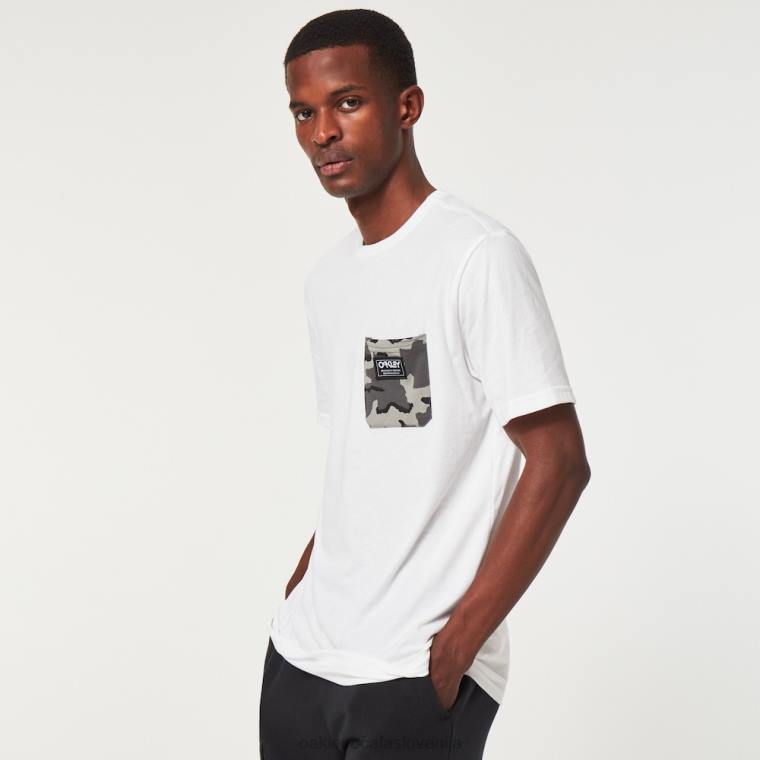 klasična žepna majica b1b Oakley bela 4J2B2315 oblačila