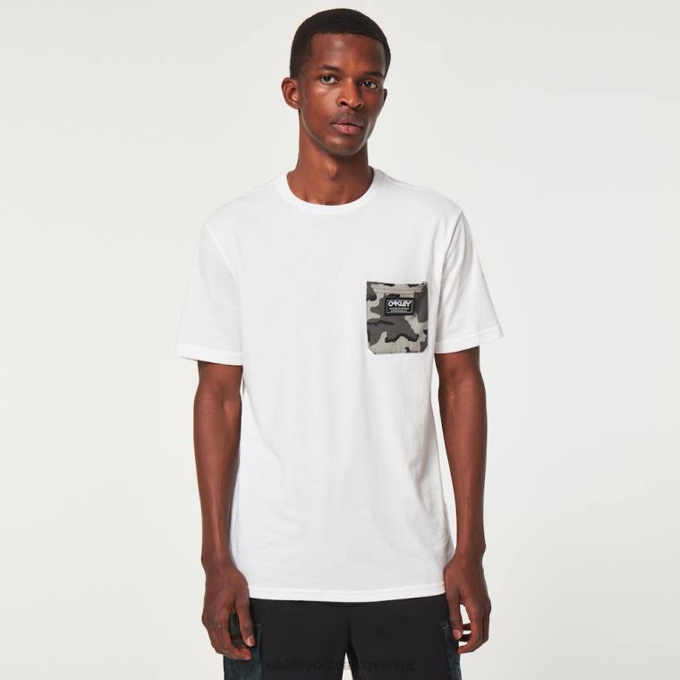 klasična žepna majica b1b Oakley bela 4J2B2315 oblačila