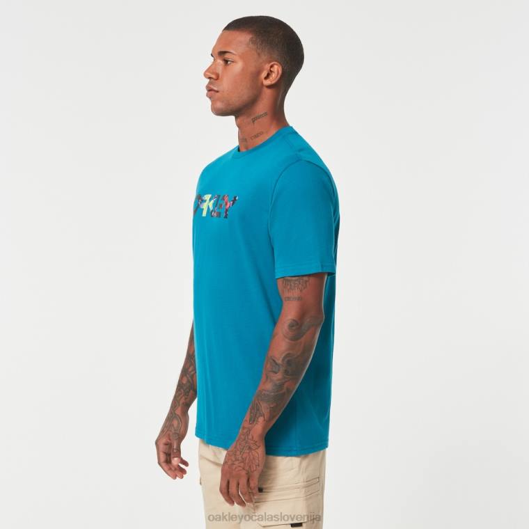 majica s cvetličnim brizganjem b1b Oakley modra aurora 4J2B2116 oblačila