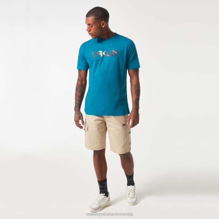 majica s cvetličnim brizganjem b1b Oakley modra aurora 4J2B2116 oblačila