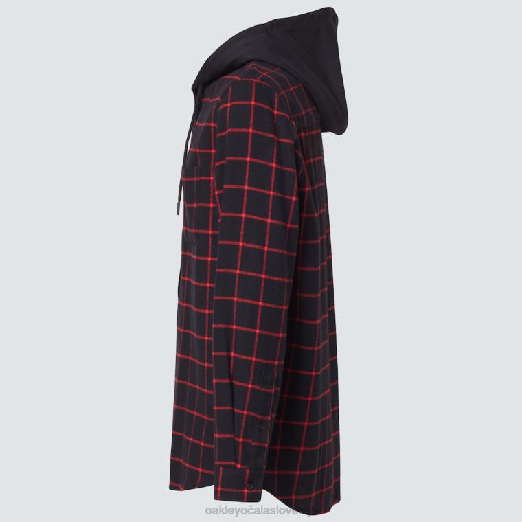 s kapuco na gumbe Oakley črno/rdeč karo 4J2B2468 oblačila