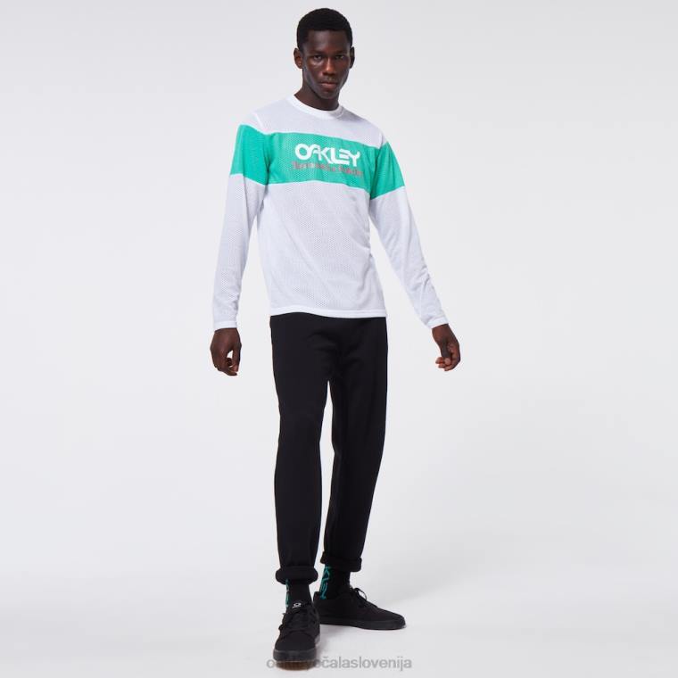 tnp majica z ognjenimi črtami Oakley bela 4J2B2419 oblačila