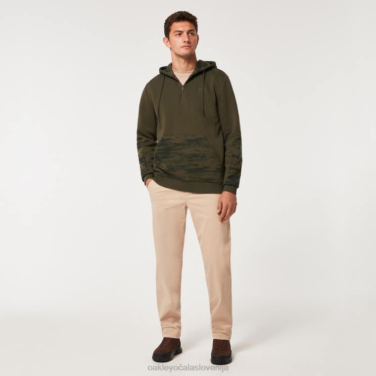 pulover s kapuco z zadrgo 1/4 in kamuflažnim našitkom Oakley nova temna krtača 4J2B2287 oblačila