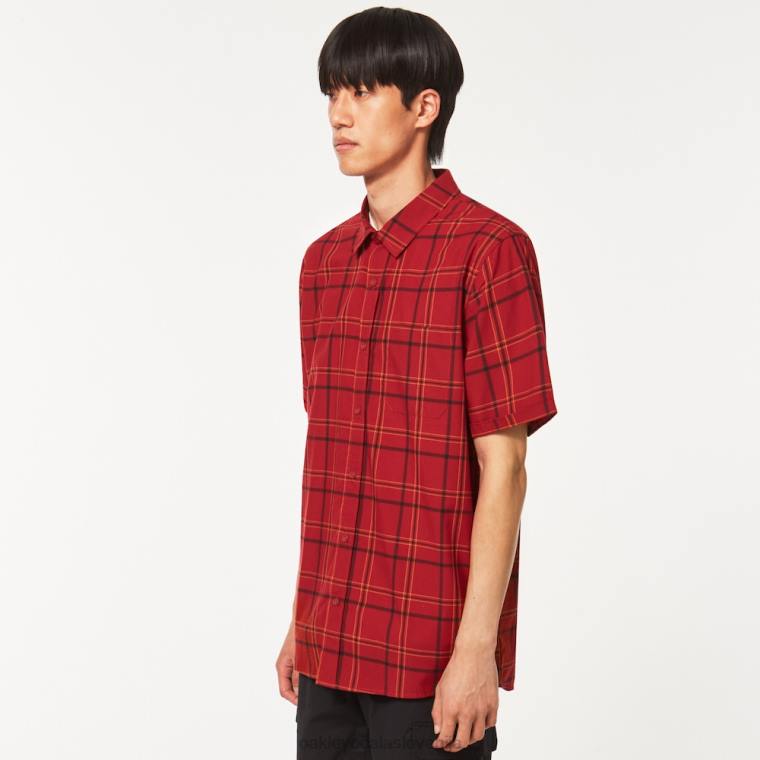 pacific gumb navzdol ss Oakley železno rdeč karo 4J2B2536 oblačila