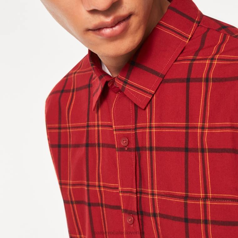 pacific gumb navzdol ss Oakley železno rdeč karo 4J2B2536 oblačila