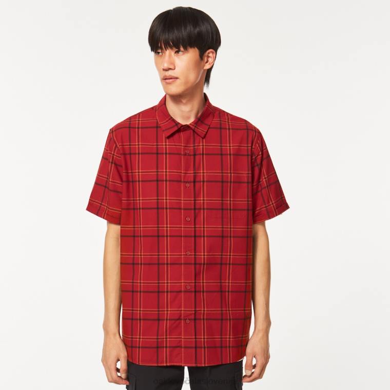 pacific gumb navzdol ss Oakley železno rdeč karo 4J2B2536 oblačila