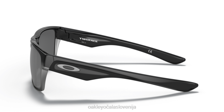 dvostransko (nizek most) Oakley črne iridijeve polarizirane leče, poliran črn okvir 4J2B846 očala