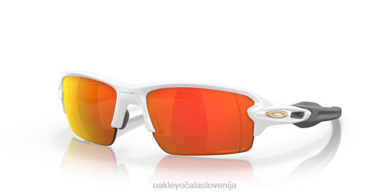 flak 2.0 (prileganje z nizkim mostom) Oakley Prizm ruby ​​polarizirana stekla, mat bel okvir 4J2B874 očala