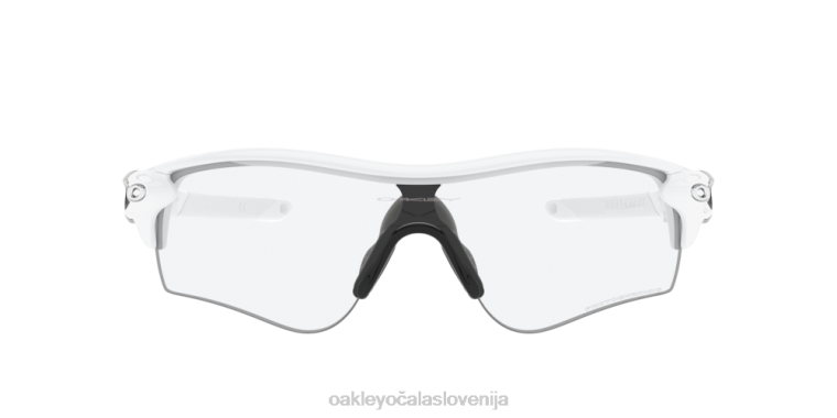 radarska zapora (prileganje nizkega mostu) Oakley prozorna do črna fotokromatična iridijeva stekla, okvir iz bele barve 4J2B717 očala